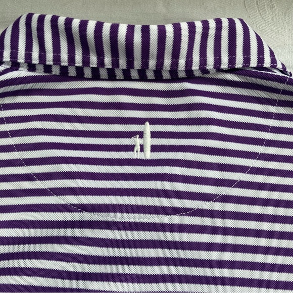 Johnnie O Polo Size M Set Of 2 Heather Blue & Purple White Stripe Nice - Picture 11 of 13